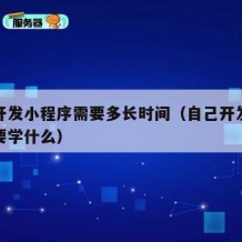 自学开发小程序需要多长时间（自己开发小程序需要学什么）