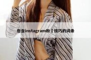 包含instagram粉絲技巧的词条