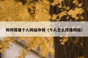 如何搭建个人网站挣钱（个人怎么搭建网站）