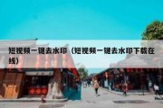 短视频一键去水印（短视频一键去水印下载在线）