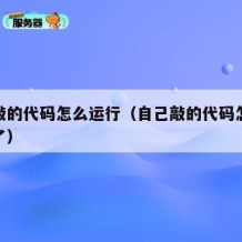 自己敲的代码怎么运行（自己敲的代码怎么运行不了）