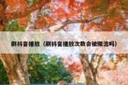 刷抖音播放（刷抖音播放次数会被限流吗）