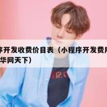 小程序开发收费价目表（小程序开发费用一览表jeb华网天下）