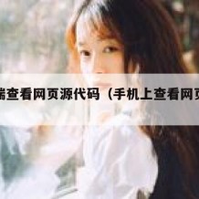 手机端查看网页源代码（手机上查看网页源码）