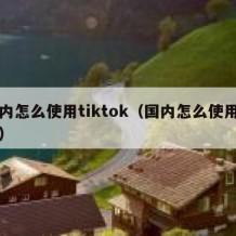 国内怎么使用tiktok（国内怎么使用奈飞）