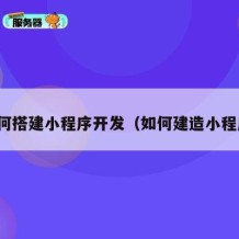 如何搭建小程序开发（如何建造小程序）