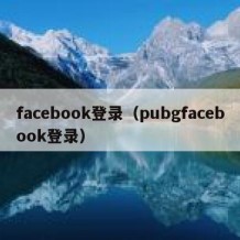 facebook登录（pubgfacebook登录）