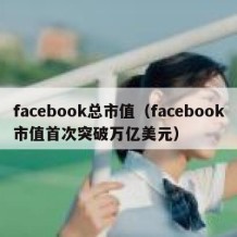 facebook总市值（facebook市值首次突破万亿美元）