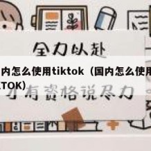 国内怎么使用tiktok（国内怎么使用TIKTOK）