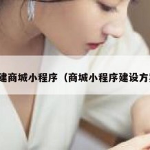 搭建商城小程序（商城小程序建设方案）