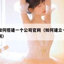 自己如何搭建一个公司官网（如何建立一个公司官网）
