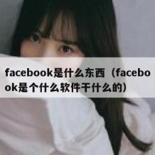 facebook是什么东西（facebook是个什么软件干什么的）