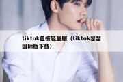 tiktok色板轻量版（tiktok瑟瑟国际版下载）