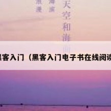 黑客入门（黑客入门电子书在线阅读）