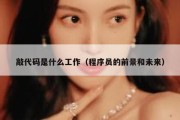 敲代码是什么工作（程序员的前景和未来）