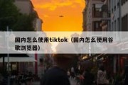 国内怎么使用tiktok（国内怎么使用谷歌浏览器）