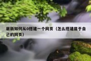 萌新如何从0搭建一个网页（怎么搭建属于自己的网页）