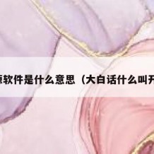 开源软件是什么意思（大白话什么叫开源）