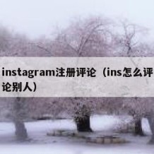 instagram注册评论（ins怎么评论别人）