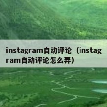 instagram自动评论（instagram自动评论怎么弄）