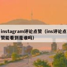 instagram评论点赞（ins评论点赞能看到是谁吗）