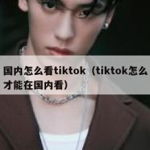 国内怎么看tiktok（tiktok怎么才能在国内看）