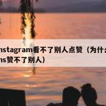 Instagram看不了别人点赞（为什么ins赞不了别人）