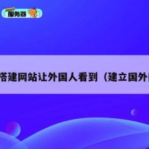 如何搭建网站让外国人看到（建立国外网站）