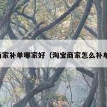 商家补单哪家好（淘宝商家怎么补单）