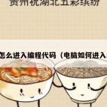 电脑怎么进入编程代码（电脑如何进入编程）