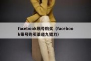 facebook账号购买（facebook账号购买渠道九猎刀）