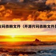 开源代码依赖文件（开源代码依赖文件是什么）