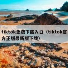 tiktok免费下载入口（tiktok官方正版最新版下载）