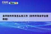 自学软件开发怎么找工作（软件开发自学全套教程）