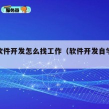 自学软件开发怎么找工作（软件开发自学全套教程）