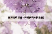 开源代码项目（开源代码如何盈利）