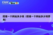 搭建一个网站多少钱（搭建一个网站多少钱费用）
