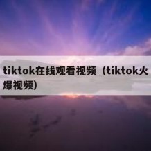 tiktok在线观看视频（tiktok火爆视频）