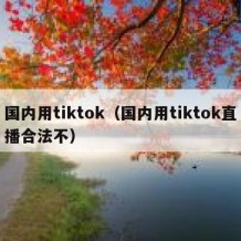 国内用tiktok（国内用tiktok直播合法不）