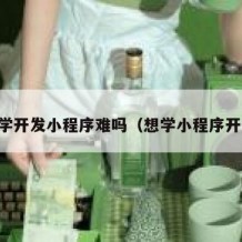 自学开发小程序难吗（想学小程序开发）