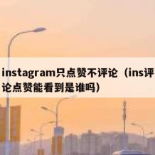 instagram只点赞不评论（ins评论点赞能看到是谁吗）