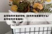 自学软件开发好学吗（软件开发需要学什么!自学软件开发难吗）
