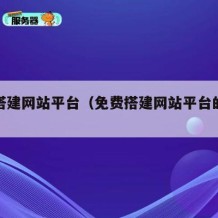 免费搭建网站平台（免费搭建网站平台的软件）