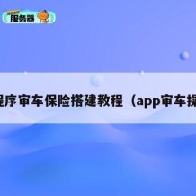 小程序审车保险搭建教程（app审车操作）