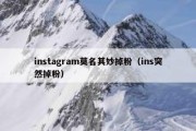 instagram莫名其妙掉粉（ins突然掉粉）