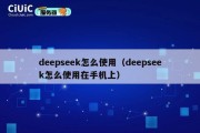 deepseek怎么使用（deepseek怎么使用在手机上）