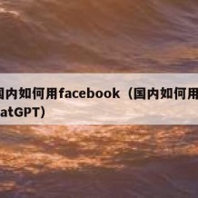 国内如何用facebook（国内如何用chatGPT）