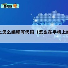 手机上怎么编程写代码（怎么在手机上编写代码）