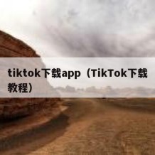 tiktok下载app（TikTok下载教程）