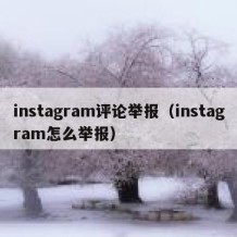 instagram评论举报（instagram怎么举报）